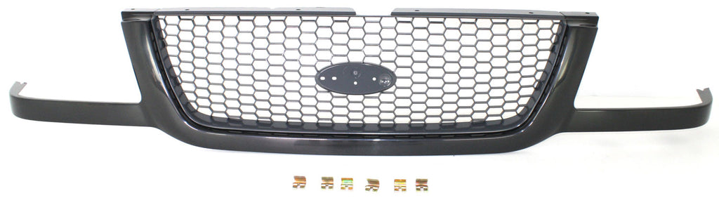 RANGER 01-03 GRILLE, Mesh Insert, Painted Black Shell/Painted Dark Gray Insert