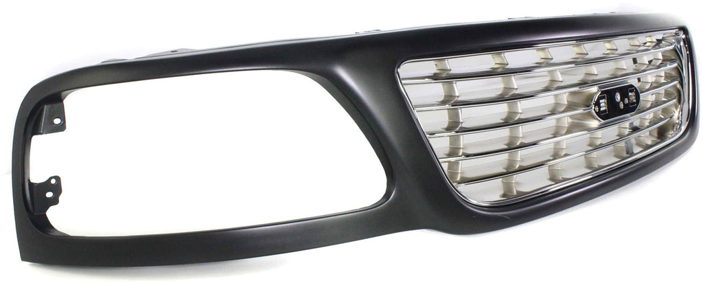 F-150 01-03 GRILLE, Horizontal Bar, Black Shell, w/ Chrome Insert, Lightning Model