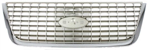 EXPEDITION 03-06 GRILLE, Chrome Shell/Painted Silver Insert, w/o Monochromatic Pkg, Eddie Bauer Model