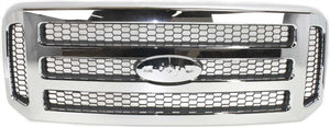 EXCURSION 05-05/F-SERIES SUPER DUTY 05-07 GRILLE, Chrome Shell/Painted Gray Insert