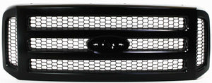 F-SERIES SUPER DUTY 05-07 GRILLE, Honeycomb Insert, Painted Black Shell and Insert, w/o Chrome Pkg