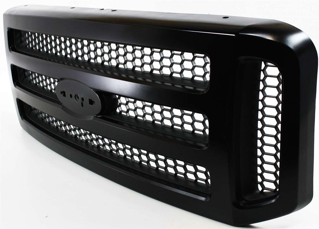 F-SERIES SUPER DUTY 05-07 GRILLE, Honeycomb Insert, Painted Black Shell and Insert, w/o Chrome Pkg