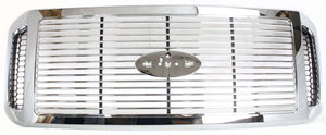 F-SERIES SUPER DUTY 06-07 GRILLE, Horizontal Bar Insert, Honeycomb Side Insert, Chrome Shell and Insert