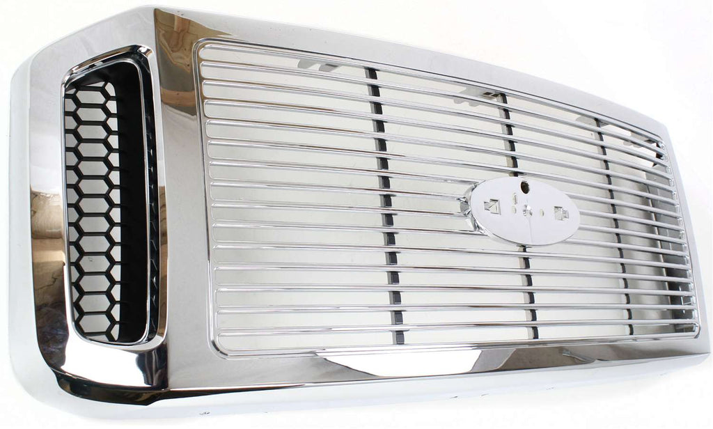 F-SERIES SUPER DUTY 06-07 GRILLE, Horizontal Bar Insert, Honeycomb Side Insert, Chrome Shell and Insert