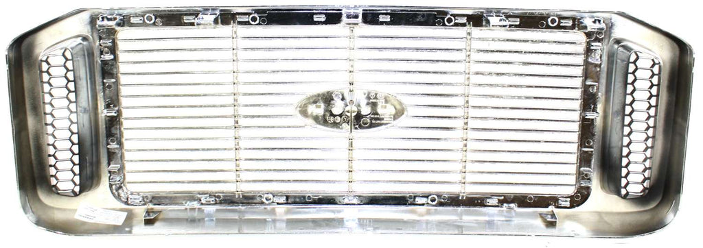 F-SERIES SUPER DUTY 06-07 GRILLE, Horizontal Bar Insert, Honeycomb Side Insert, Chrome Shell and Insert