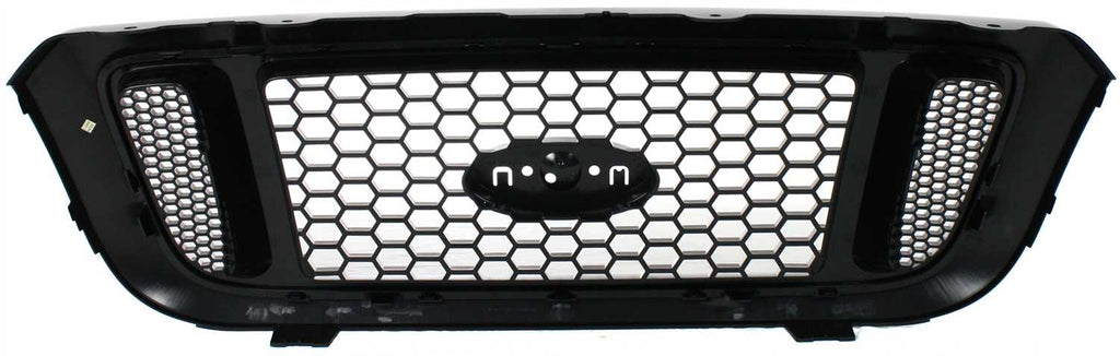 RANGER 04-05 GRILLE, Honeycomb Insert, Textured Black Shell/Painted Silver Insert, 4WD, XL/XLT/Edge/FX4/Tremor Models