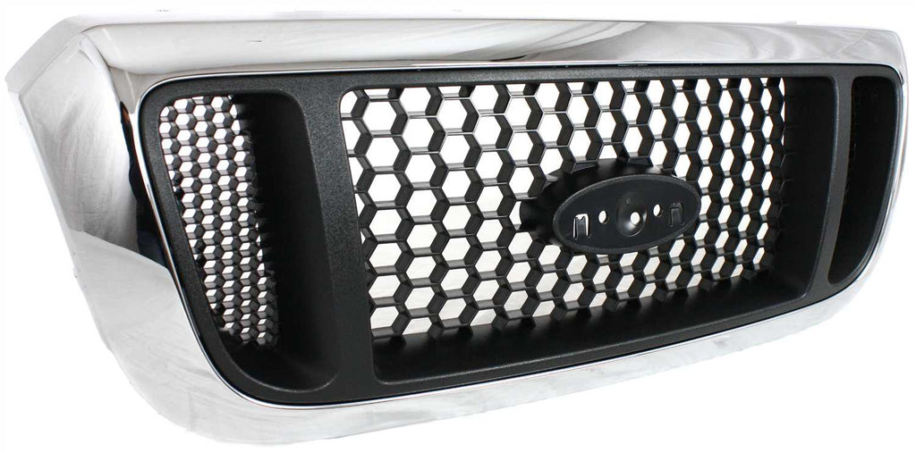 RANGER 04-05 GRILLE, Honeycomb Insert, Chrome Shell/Painted Argent Insert