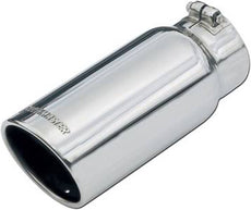 Exhaust Tip - 5.00 in. Rolled Angle Polished SS Fits 4.00 in. Tubing - clamp on
