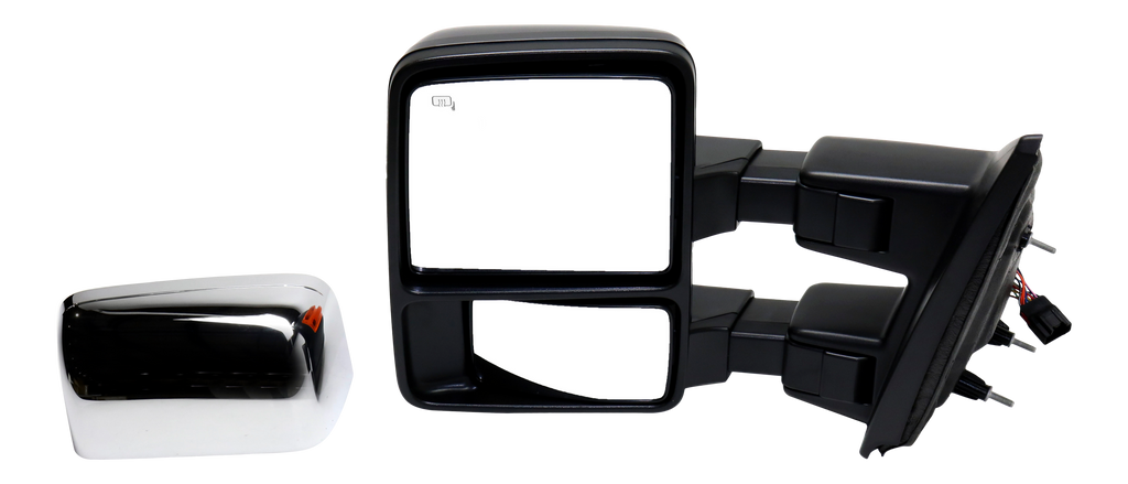 F-150 13-14 TOWING MIRROR LH, Power, Power Folding, Heated, Chrome/Paintable, 2 Caps, w/ Memory and Signal Light, (Exc. SVT Raptor Model)