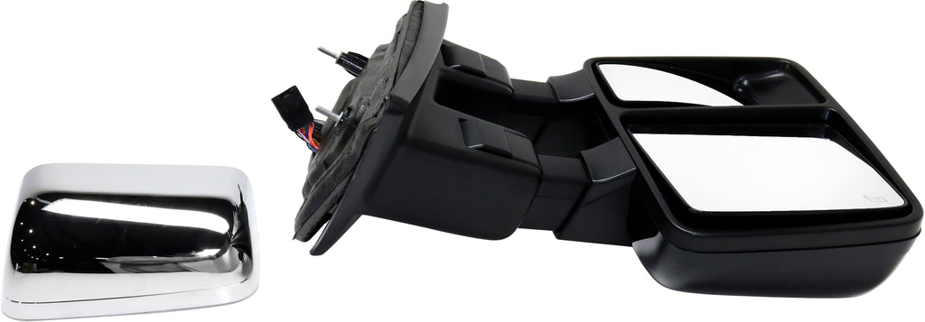 F-150 13-14 TOWING MIRROR LH, Power, Power Folding, Heated, Chrome/Paintable, 2 Caps, w/ Memory and Signal Light, (Exc. SVT Raptor Model)
