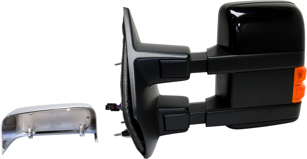 F-150 13-14 TOWING MIRROR LH, Power, Power Folding, Heated, Chrome/Paintable, 2 Caps, w/ Memory and Signal Light, (Exc. SVT Raptor Model)