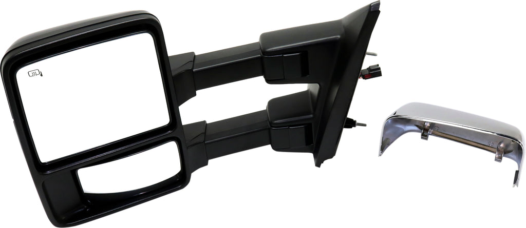 F-150 13-14 TOWING MIRROR LH, Power, Power Folding, Heated, Chrome/Paintable, 2 Caps, w/ Memory and Signal Light, (Exc. SVT Raptor Model)