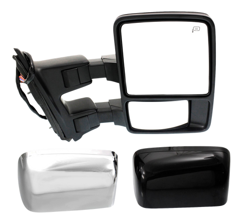 F-SERIES SUPER DUTY 08-09 TOWING MIRROR RH, Power, Power Folding, Heated, Chrome/Paintable, 2 Caps, w/ Auto Extend, Memory, and Signal Light