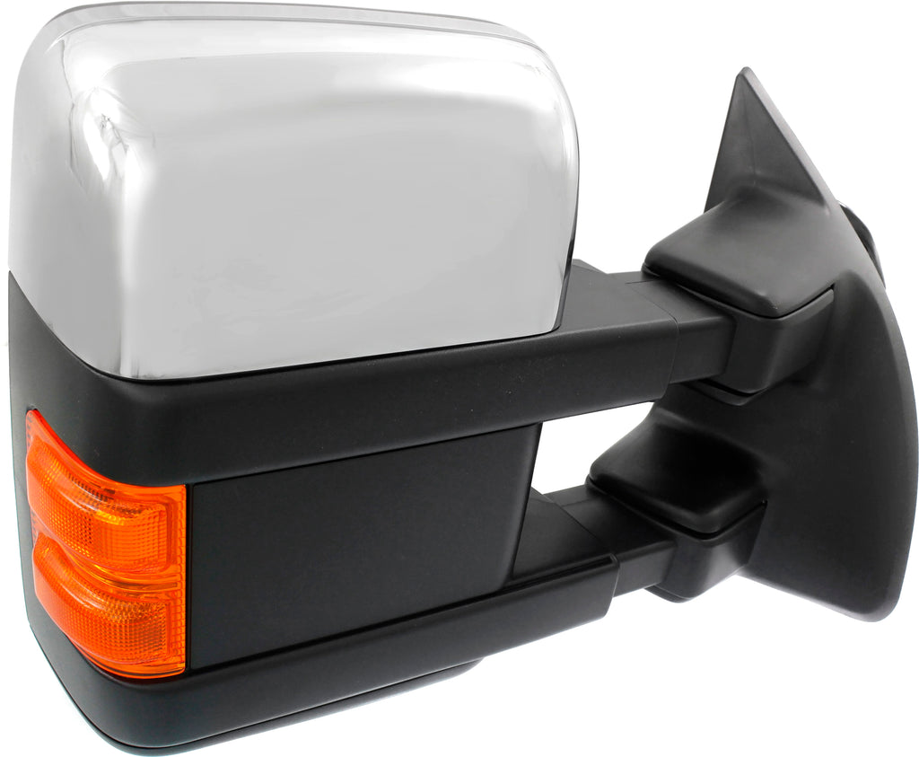F-SERIES SUPER DUTY 08-09 TOWING MIRROR RH, Power, Power Folding, Heated, Chrome/Paintable, 2 Caps, w/ Auto Extend, Memory, and Signal Light