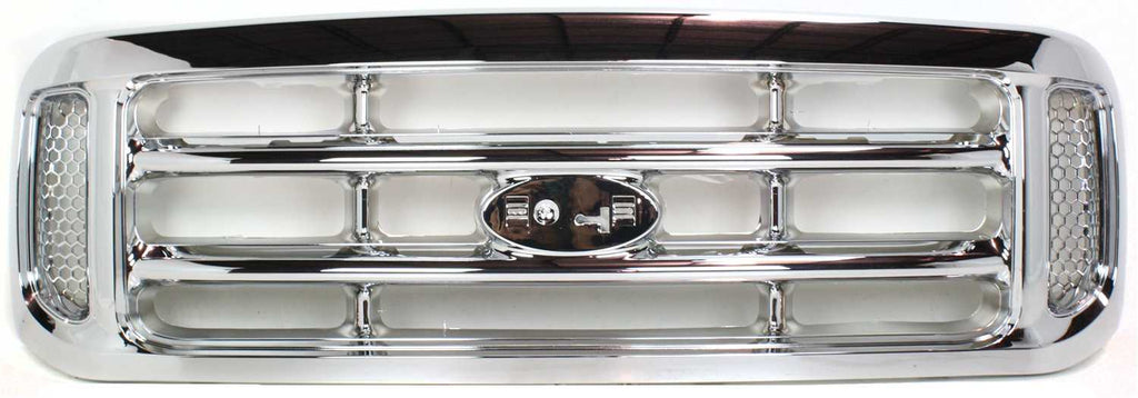 F-SERIES SUPER DUTY 99-04 GRILLE, Cross Bar Insert, Plastic, Chrome Shell and Insert, (Exc. King Ranch)