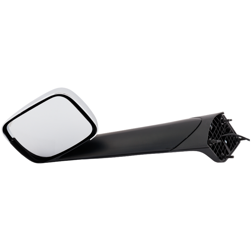 FREIGHTLINER CASCADIA 18-21 HOOD MIRROR LH, Manual Adjust, Non-Folding, Heated, Chrome