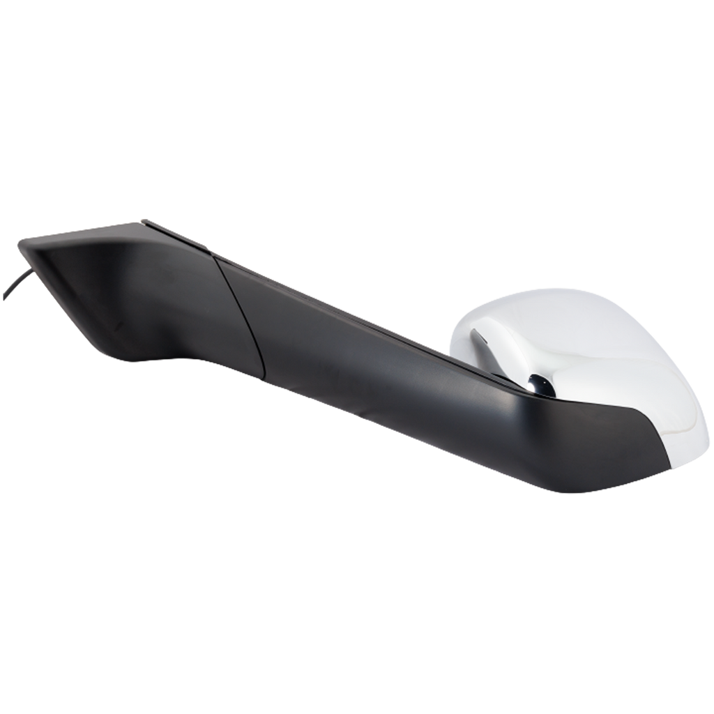 FREIGHTLINER CASCADIA 18-21 HOOD MIRROR LH, Manual Adjust, Non-Folding, Heated, Chrome
