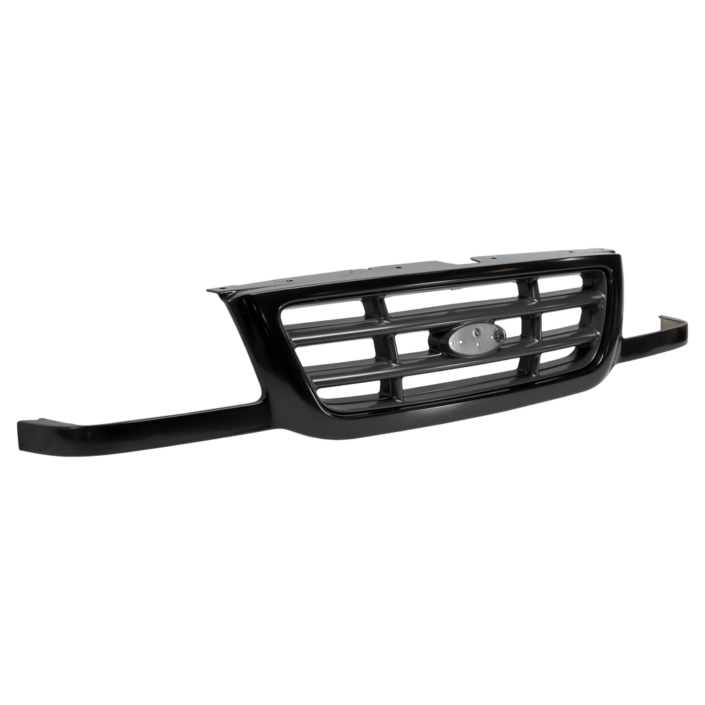 RANGER 01-03 GRILLE, Cross Bar Insert, Painted Black Shell and Insert