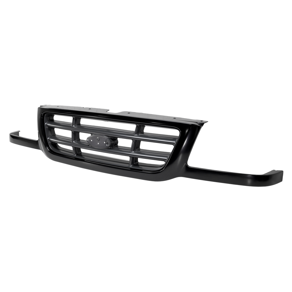 RANGER 01-03 GRILLE, Cross Bar Insert, Painted Black Shell and Insert