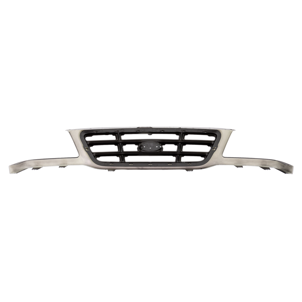 RANGER 01-03 GRILLE, Cross Bar Insert, Painted Black Shell and Insert