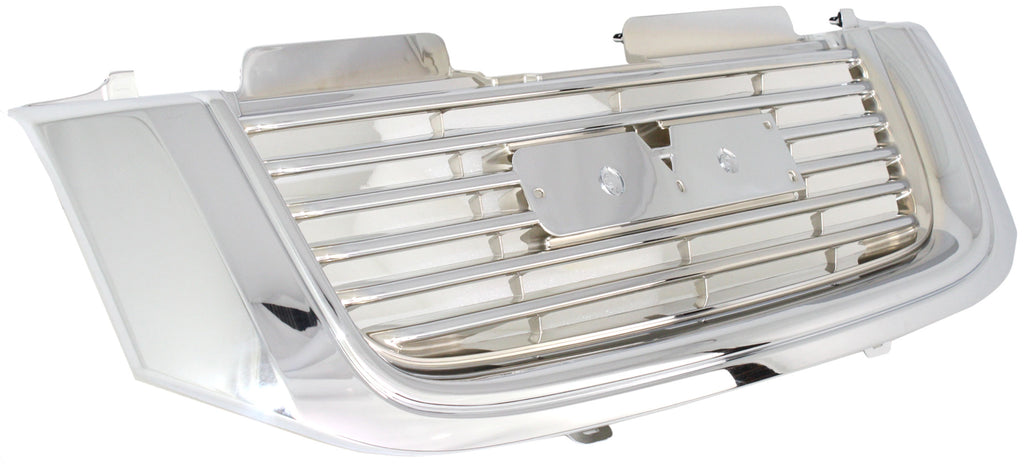 ENVOY 02-09 GRILLE, Chrome Shell and Insert, Horizontal Bar Insert, w/ Chrome Insert Opening, w/o Washer Hole