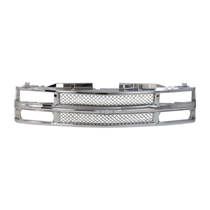 CHEVY C/K SERIES 94-00/SUBURBAN 94-99 GRILLE, Mesh, Chrome Shell and Insert, w/ Dual Beam Headlamp