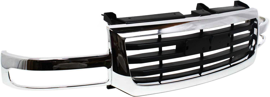 SIERRA 1500 03-06/2500 03-04 GRILLE, Chrome Shell/Black Insert, Includes 2007 Classic