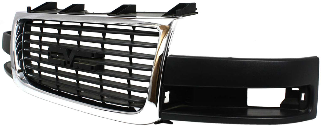 SAVANA VAN 03-23 GRILLE, Chrome Shell/Painted Black Insert, w/ Composite Headlight