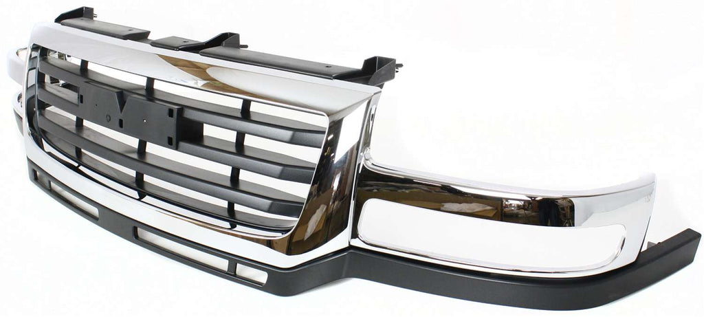 SIERRA 2500 HD/3500 03-06 GRILLE, Chrome Shell/Painted Black Insert, Includes 2007 Classic