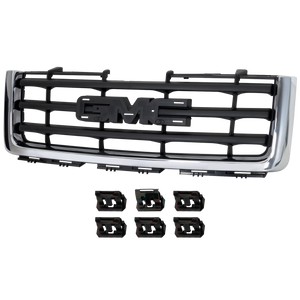 SIERRA 1500 07-13 GRILLE, Chrome Shell/Painted Black Insert, (Exc. Denali Model), New Body Style