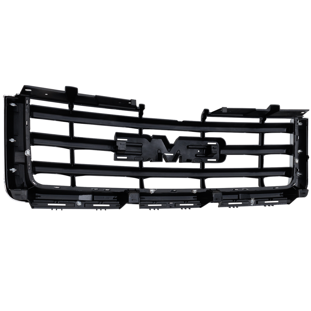 SIERRA 1500 07-13 GRILLE, Chrome Shell/Painted Black Insert, (Exc. Denali Model), New Body Style