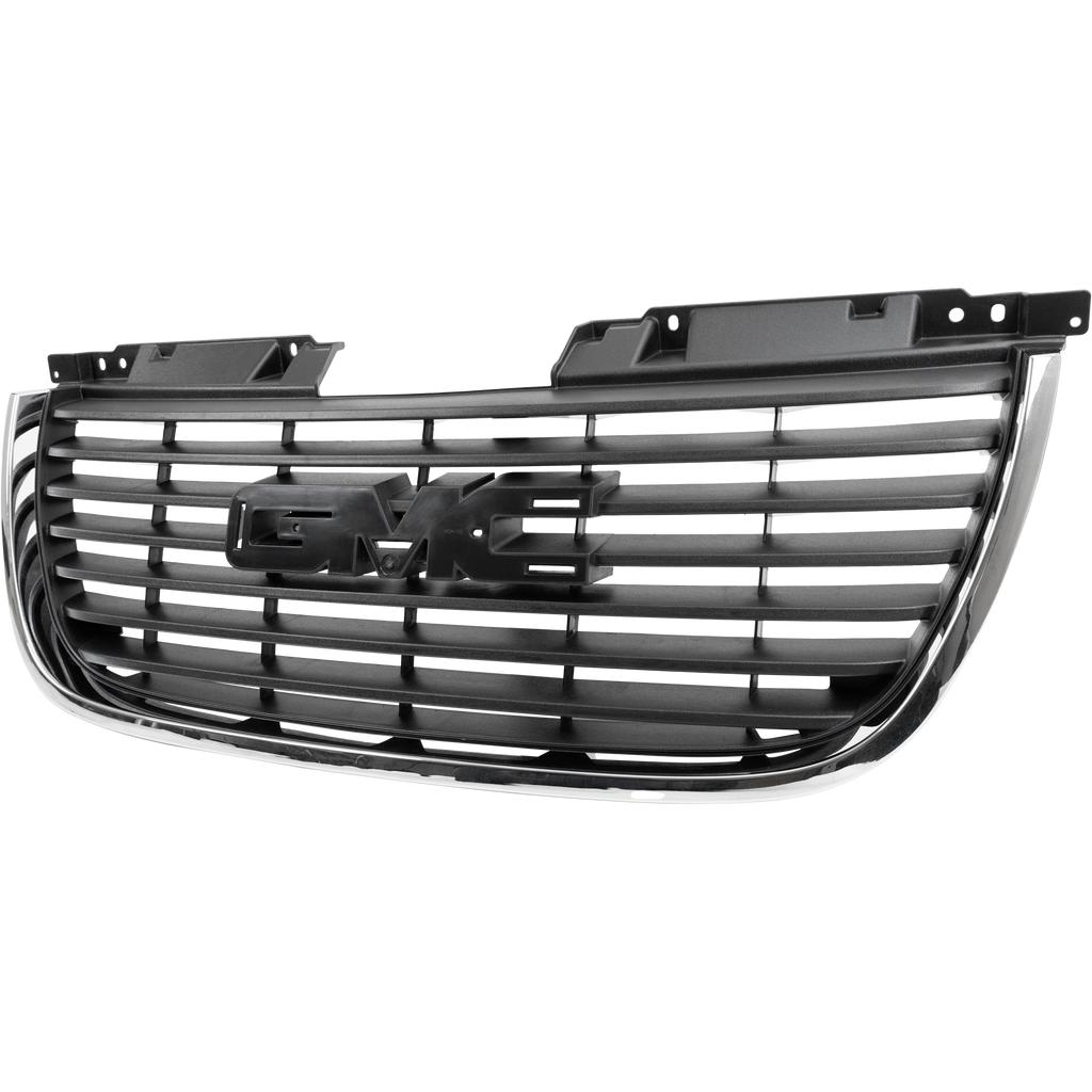 YUKON 07-14 GRILLE, Textured Black Shell and Insert, w/ Chrome Frame, (Exc. Hybrid/Denali Models) - CAPA