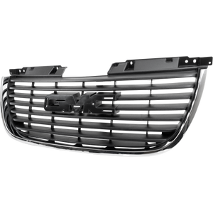 YUKON 07-14 GRILLE, Textured Black Shell and Insert, w/ Chrome Frame, (Exc. Hybrid/Denali Models) - CAPA