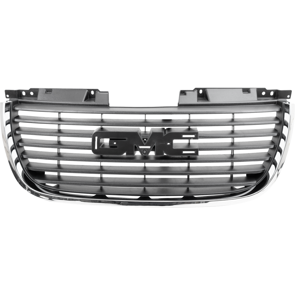 YUKON 07-14 GRILLE, Textured Black Shell and Insert, w/ Chrome Frame, (Exc. Hybrid/Denali Models) - CAPA