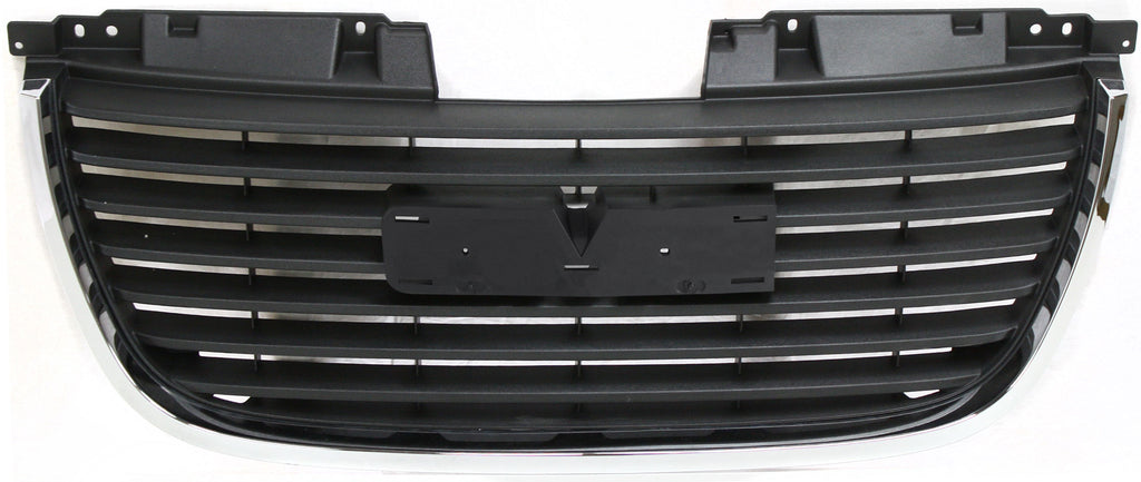 YUKON 07-14 GRILLE, Textured Black Shell and Insert, w/ Chrome Frame, (Exc. Hybrid/Denali Models)