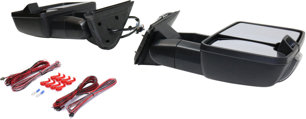 SILVERADO/SIERRA 03-07 TOWING MIRROR RH AND LH, Power, Manual Folding, Heated, Textured, w/ Signal Light and Side Marker, Includes 2007 Classic, w/ Wiring Installation Kit