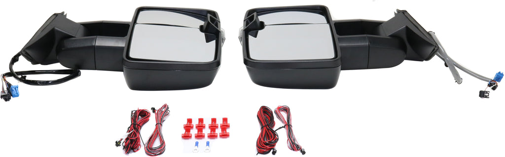 SILVERADO/SIERRA 03-07 TOWING MIRROR RH AND LH, Power, Manual Folding, Heated, Textured, w/ Signal Light and Side Marker, Includes 2007 Classic, w/ Wiring Installation Kit