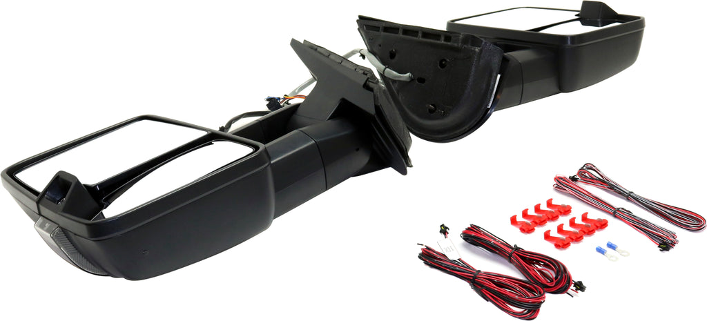 SILVERADO 07-13/SUBURBAN 07-14 TOWING MIRROR RH AND LH, Power, Manual Folding, Heated, Textured, w/ Signal Light