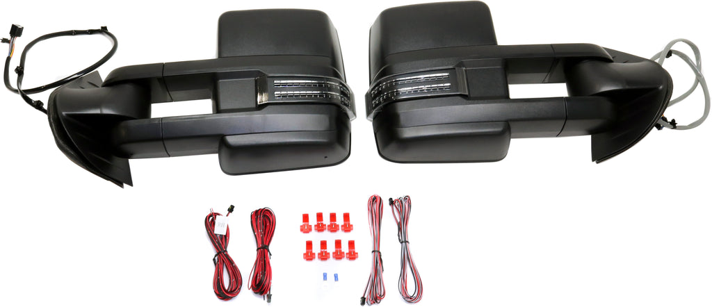 SILVERADO 07-13/SUBURBAN 07-14 TOWING MIRROR RH AND LH, Power, Manual Folding, Heated, Textured, w/ Signal Light