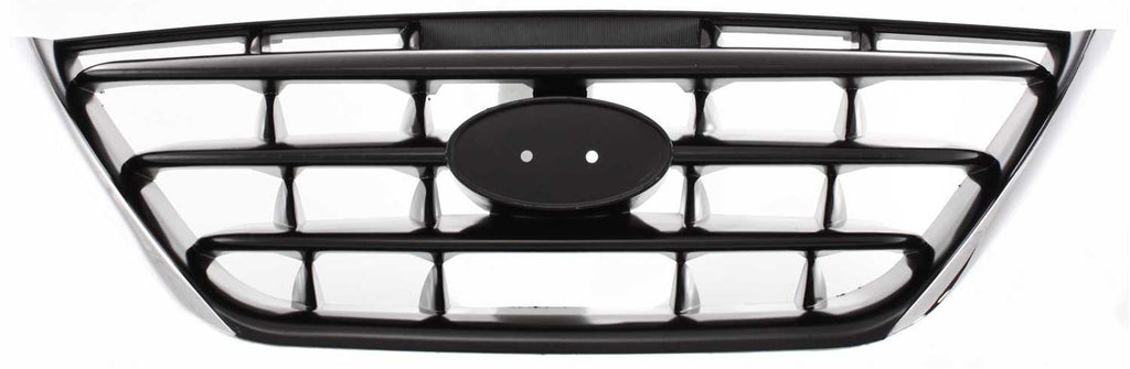 ELANTRA 04-06 GRILLE, ABS Plastic, Chrome Shell/Painted Black Insert, w/o Fog Lights