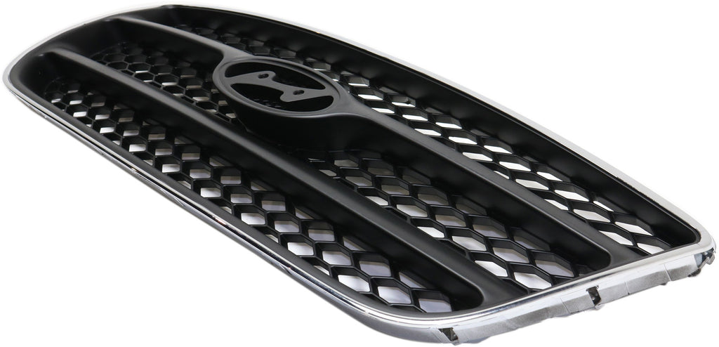 SANTA FE 07-09 GRILLE, Chrome Shell/Painted Silver-Black Insert, (Exc. Limited Model) - CAPA