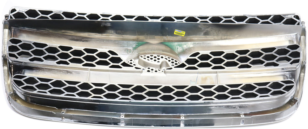 SANTA FE 07-09 GRILLE, Chrome Shell/Painted Silver-Black Insert, (Exc. Limited Model) - CAPA
