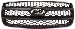 SANTA FE 07-09 GRILLE, Chrome Shell/Painted Silver-Black Insert, (Exc. Limited Model)