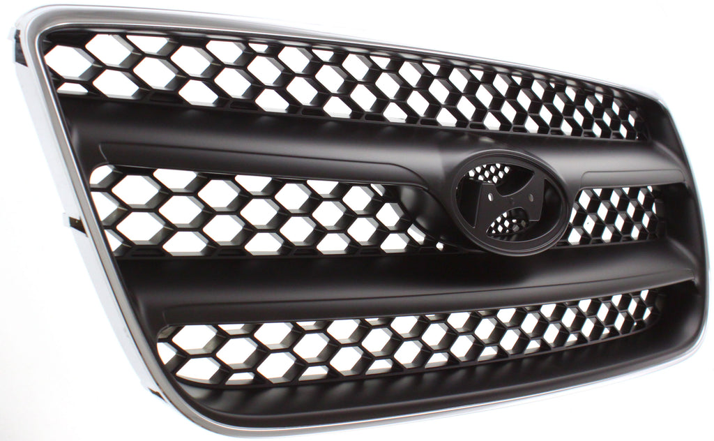 SANTA FE 07-09 GRILLE, Chrome Shell/Painted Silver-Black Insert, (Exc. Limited Model)