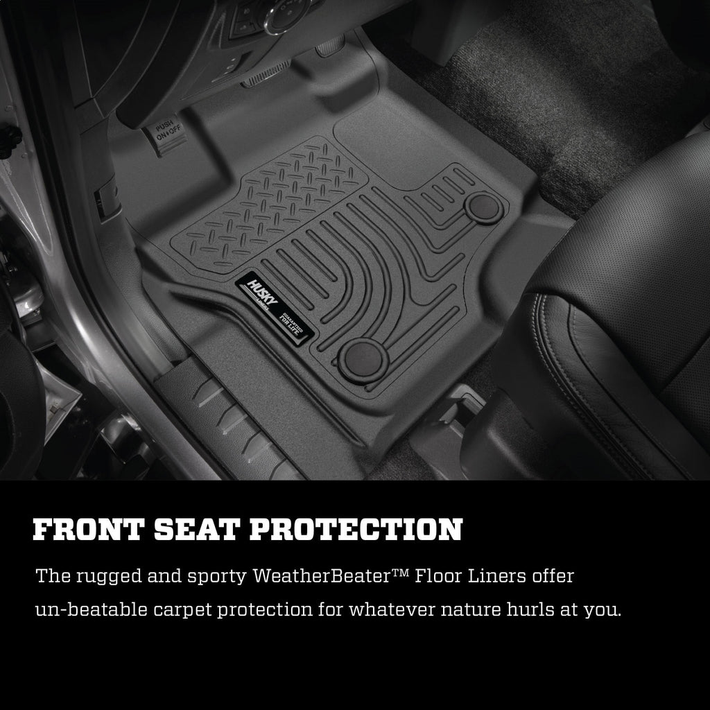 Weatherbeater Series;2nd Seat Floor Liner;2015 Ford F-150 SuperCab Pickup;color:Black;location:Second Row;