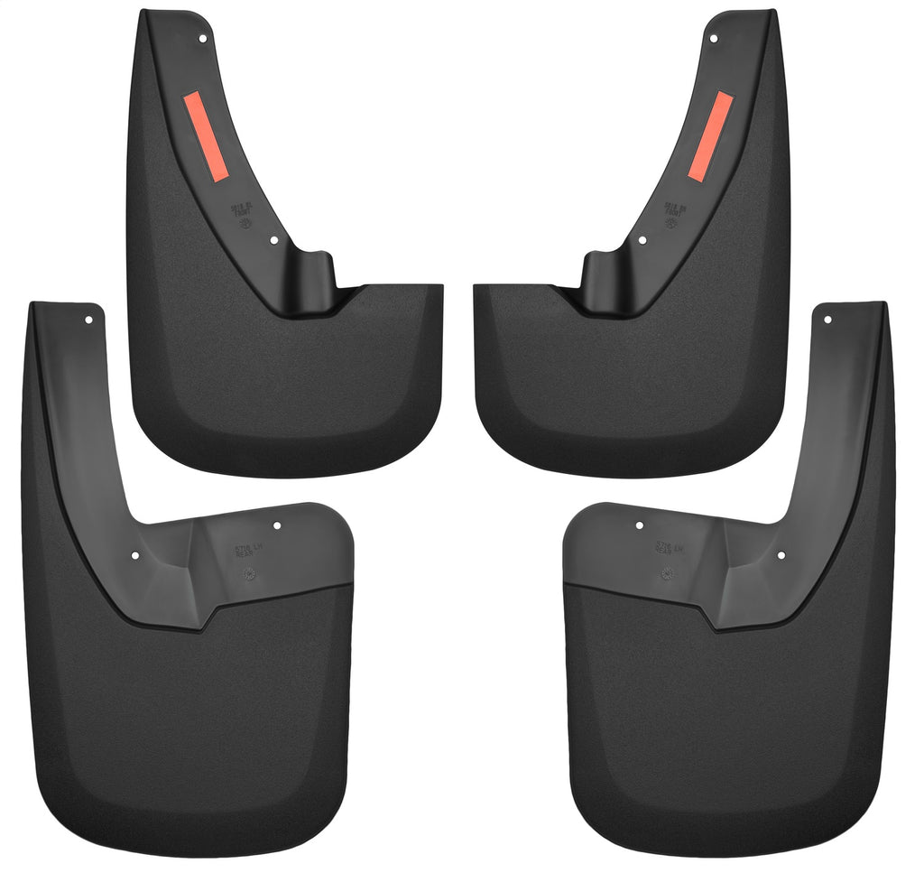 Black Front and Rear Mud Guard Set 2009-2017 Dodge Ram 1500 Vehicle Has OE Fender Flares