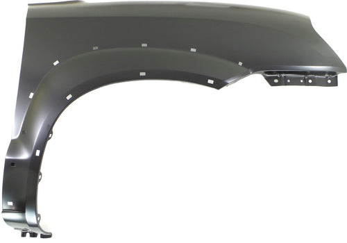 TUCSON 05-09 FRONT FENDER RH, Primed, 2.0L Eng., w/o Signal Light Hole, w/ Side Cladding Hole, Steel
