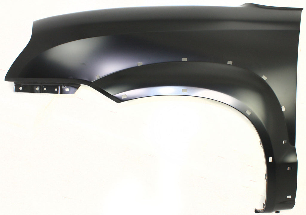 TUCSON 05-09 FRONT FENDER LH, Primed, 2.0L Eng., w/o Signal Light Hole, w/ Side Cladding Hole, Steel