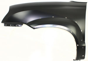 TUCSON 05-09 FRONT FENDER LH, Primed, 2.0L Eng., w/o Signal Light Hole, w/ Side Cladding Hole, Steel