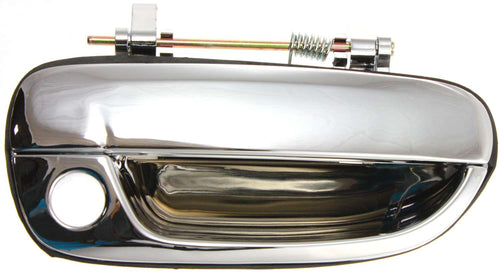 ACCENT 00-06 EXTERIOR FRONT DOOR HANDLE RH, All Chrome, Plastic, w/ Keyhole, Hatchback/Sedan